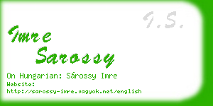 imre sarossy business card